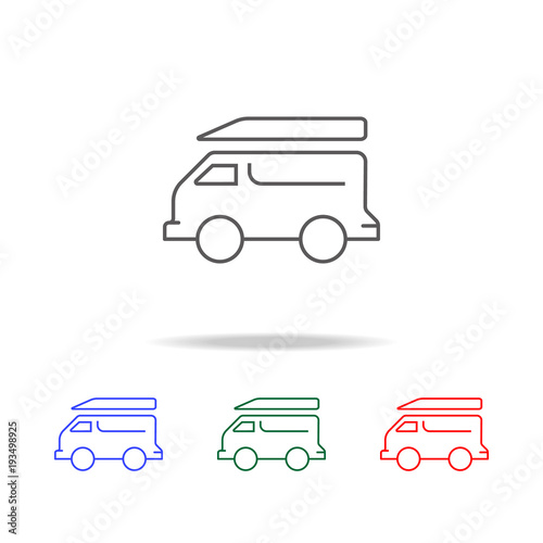 Minivan icon. Elements in multi colored icons for mobile concept and web apps. Icons for website design and development, app development photo