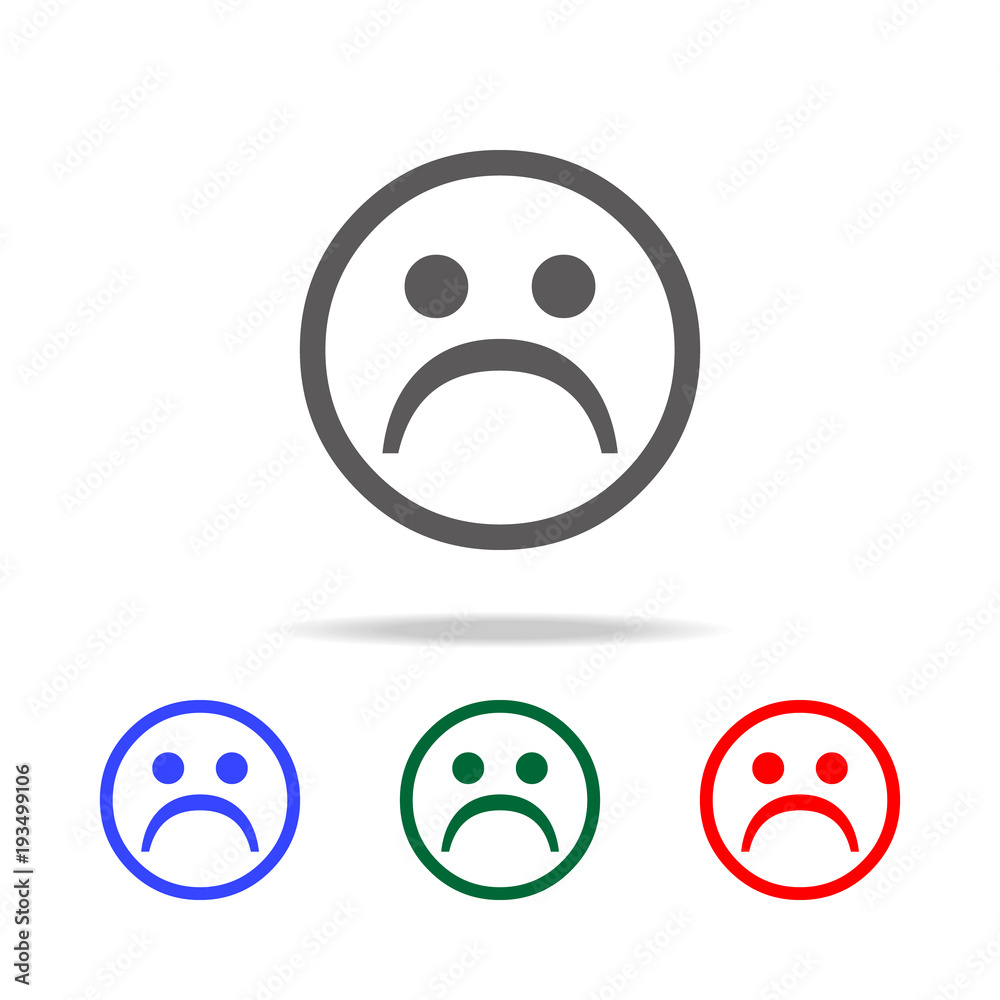 Sad face icon. Elements in multi colored icons for mobile concept and web apps. Icons for website design and development, app development Sad face icon. Elements in multi colored icons for mobile concept and web apps. Icons for website design and development, app development