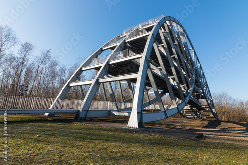 The Bitterfelder Bogen: The viewing platform in the form of a steel arch is located in the chemical city of Bitterfeld in eastern Germany.