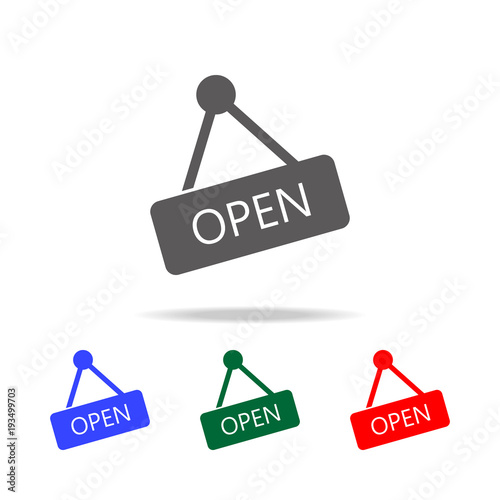Silhouette icon sign open. Elements in multi colored icons for mobile concept and web apps. Icons for website design and development, app development