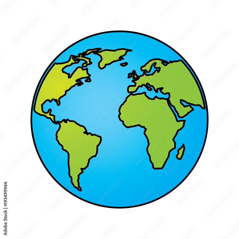 globe world earth planet map icon vector illustration