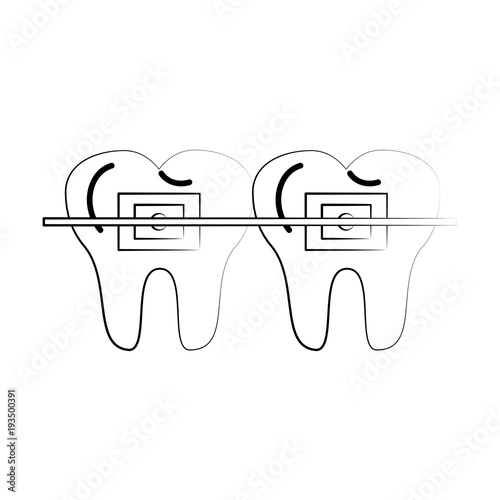 Odontology dental braces icon vector illustration graphic design