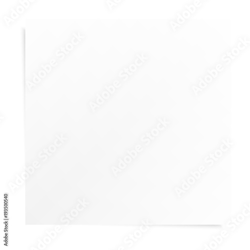 Realistic vector post it blank white sticker paper with staple