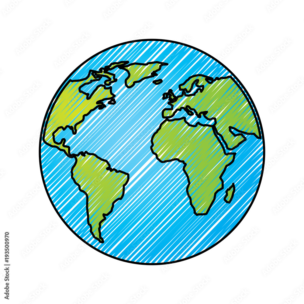 globe world earth planet map icon vector illustration drawing graphic