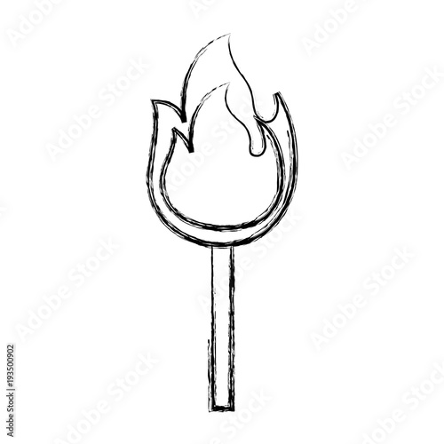 fire stick burn hot flame icon vector illustration