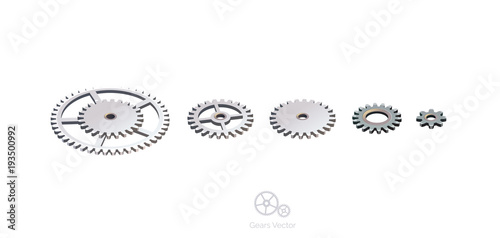 3d gear set. Abstract vector illustration. Machine building drawing. Abstract background.