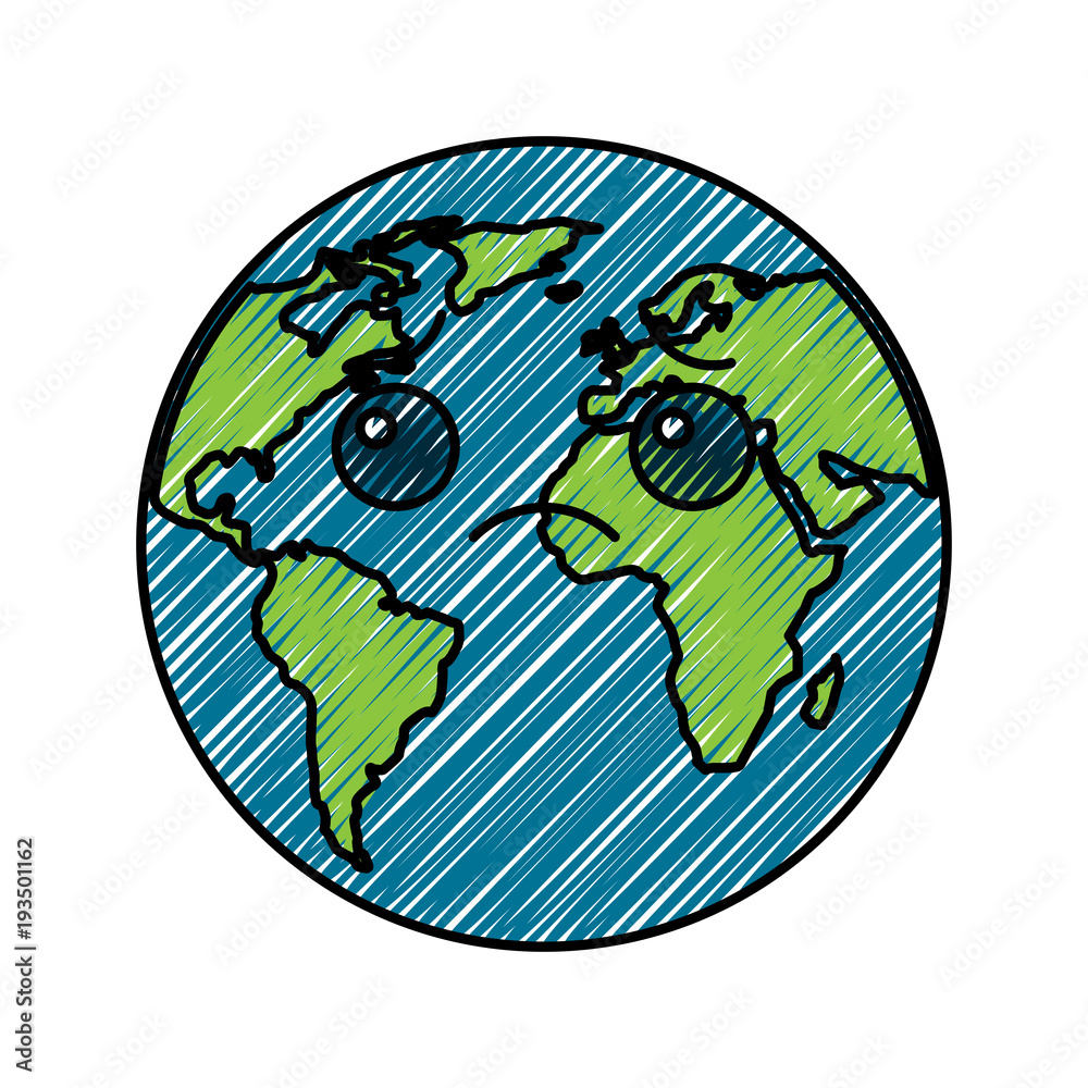 cartoon earth globe planet sad character vector illustration drawing  graphic Stock Vector | Adobe Stock
