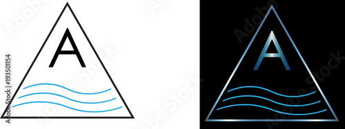 Minimalist logo for pool screens water logo