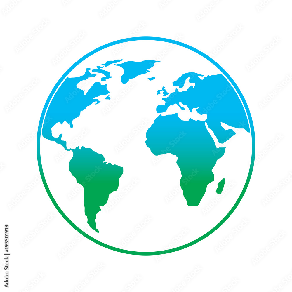 globe world earth planet map icon vector illustration degrade color line graphic