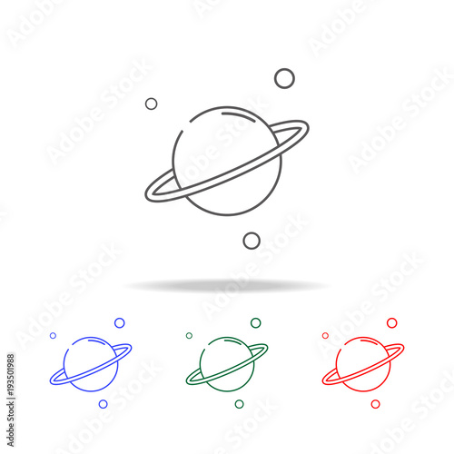 Saturn planet line icon. Elements in multi colored icons for mobile concept and web apps. Icons for website design and development, app development