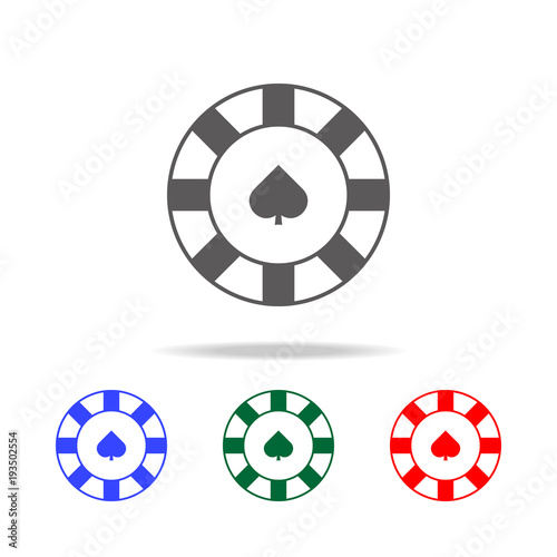 chip in the casino icon. Elements in multi colored icons for mobile concept and web apps. Icons for website design and development, app development