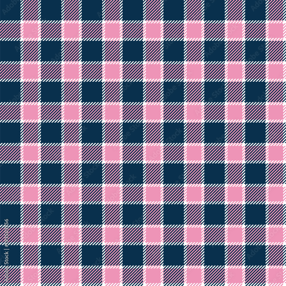 Pink, blue and white gingham seamless pattern. Vector background. Pink, blue and white gingham seamless pattern. Vector background.