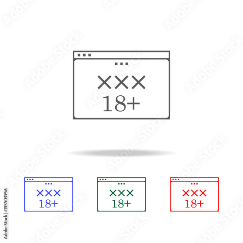 porn site icon. Elements in multi colored icons for mobile concept and web apps. Icons for website design and development, app development