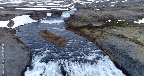 Flying over an unbelievable waterfall in Iceland