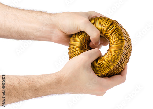 Transformer coil in hand photo