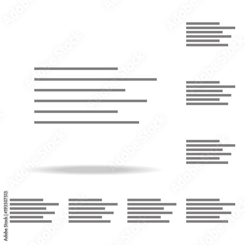 Left text alignment icon illustration symbol. Elements in multi colored icons for mobile concept and web apps. Icons for website design and development, app development