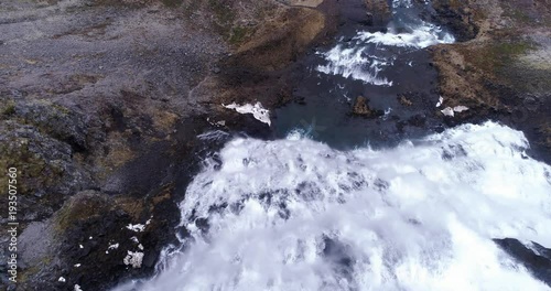Flying over an unbelievable waterfall in Iceland