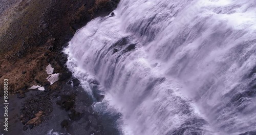 Flying over an unbelievable waterfall in Iceland