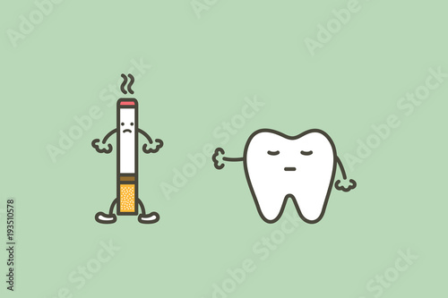 healthy tooth say no to cigarette to prevent yellow teeth