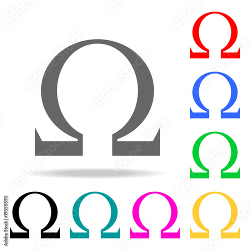 Omega sign icon. Elements in multi colored icons for mobile concept and web apps. Icons for website design and development, app development