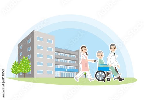病院の医者と患者のイラスト