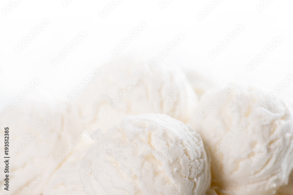 Coconut ice cream close up Coconut ice cream close up