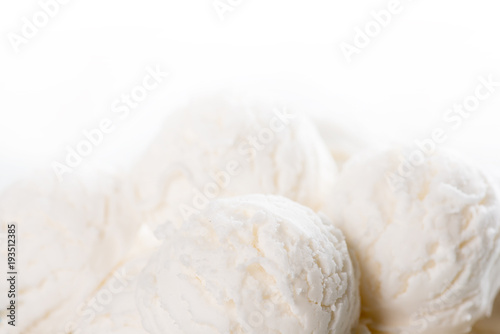 Coconut ice cream close up