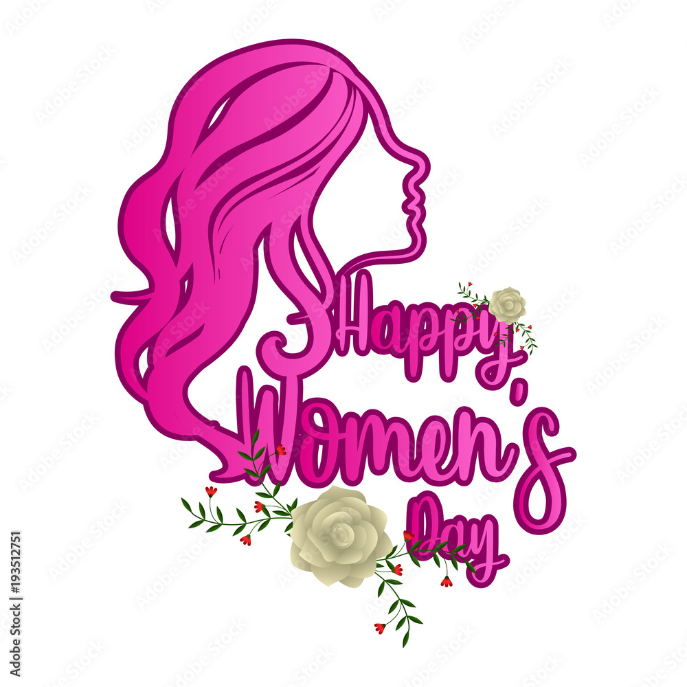 Girl avatar with roses. Happy women day Girl avatar with roses. Happy women day