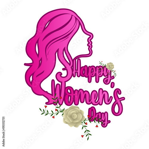 Girl avatar with roses. Happy women day