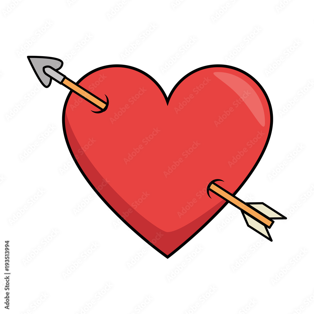 heart love with arrow romantic icon vector illustration design heart love with arrow romantic icon vector illustration design