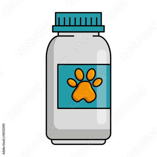 mascot vitamins bottle with footprint vector illustration design