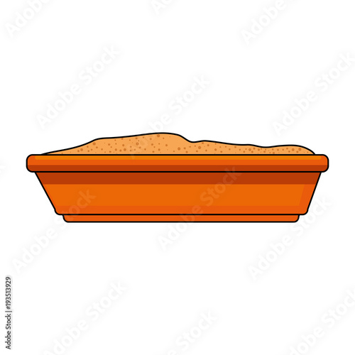 sandbox cat isolated icon vector illustration design