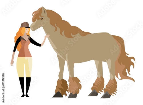 jockey woman with horse