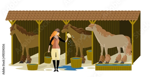 jockey woman with horse