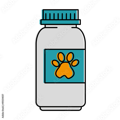 mascot vitamins bottle with footprint vector illustration design