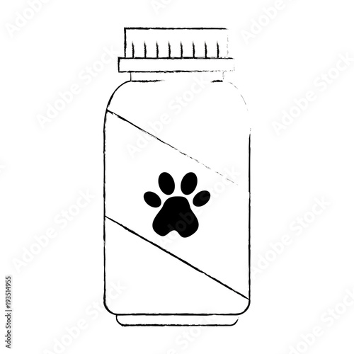 mascot vitamins bottle with footprint vector illustration design