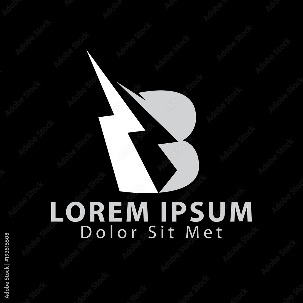 Obraz premium Electric B Letter Logo Template