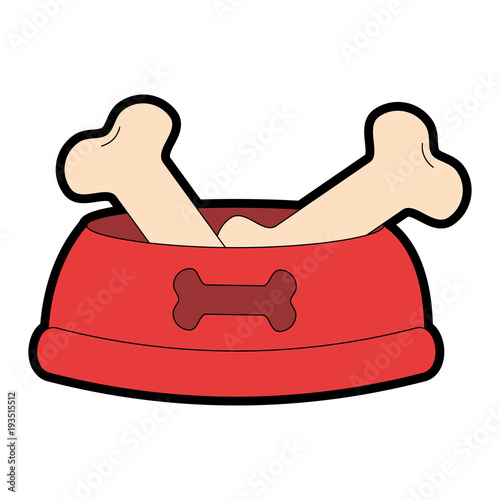 dish pet with bones vector illustration design