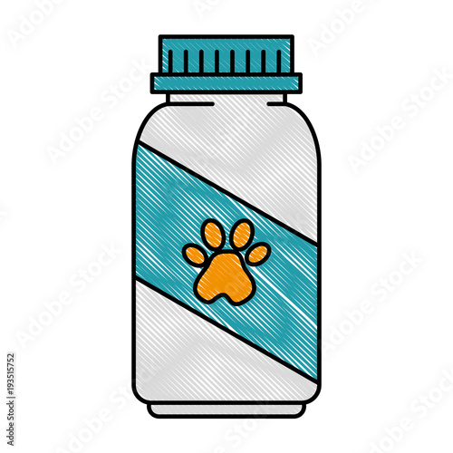 mascot vitamins bottle with footprint vector illustration design