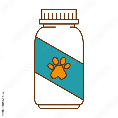 mascot vitamins bottle with footprint vector illustration design