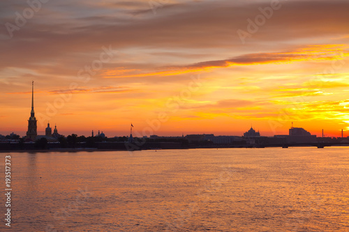 view of Neva river in dawn