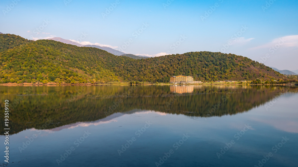 An old lake in a mountainous area