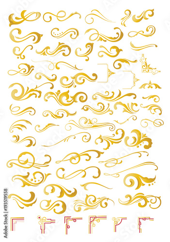 Gold Ornaments Swirl bundle
