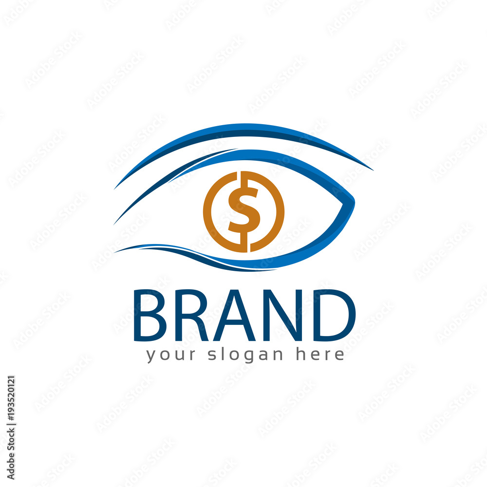 Eye and dollar logo vector. Vector Illustration on white background Eye and dollar logo vector. Vector Illustration on white background