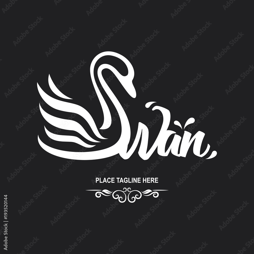 Swan icon design template. White swan icon Swan icon design template. White swan icon