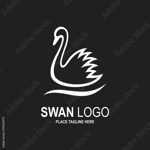 Fototapeta Naklejka Na Ścianę i Meble -  White swan icon isolated on white background