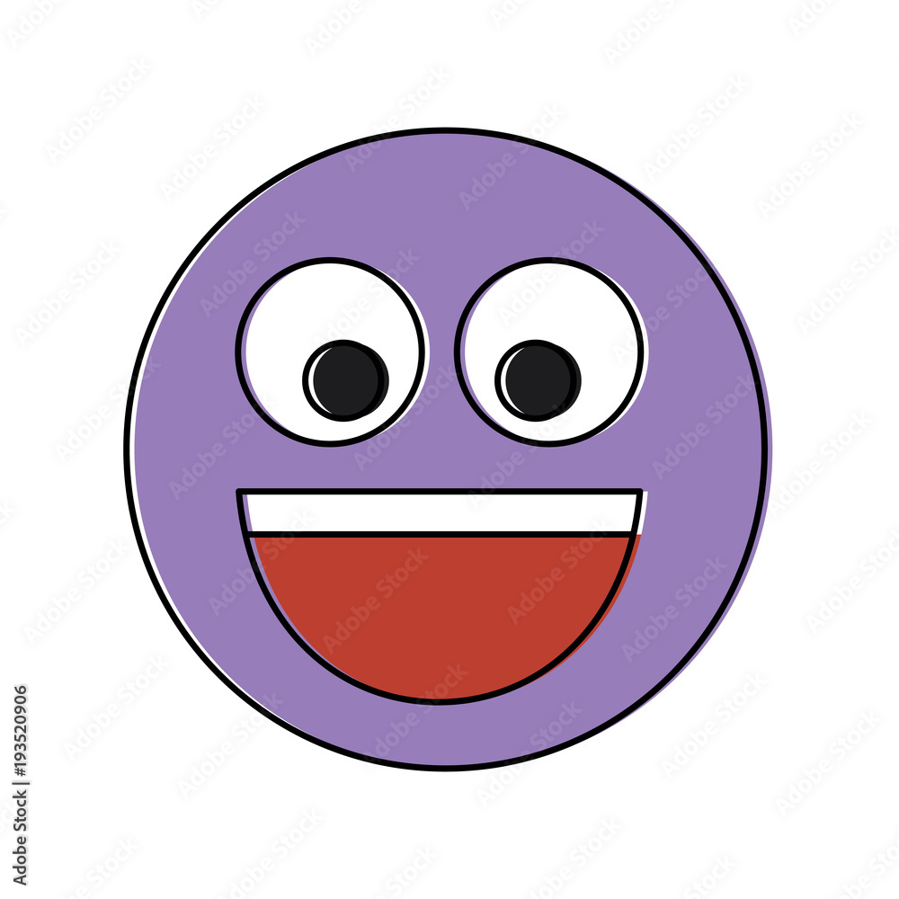 Fototapeta premium smile emoticon laughing happy icon vector illustration