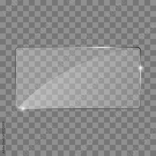 Glass plate frame. Isolated on transparent background. 