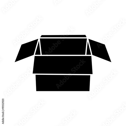 open cardboard box packaging storage vector illustration