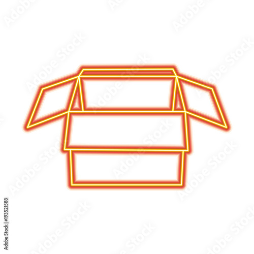 open cardboard box packaging storage vector illustration